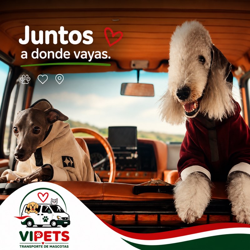 Dos perros viajando juntos en la van — juntos a donde vayas